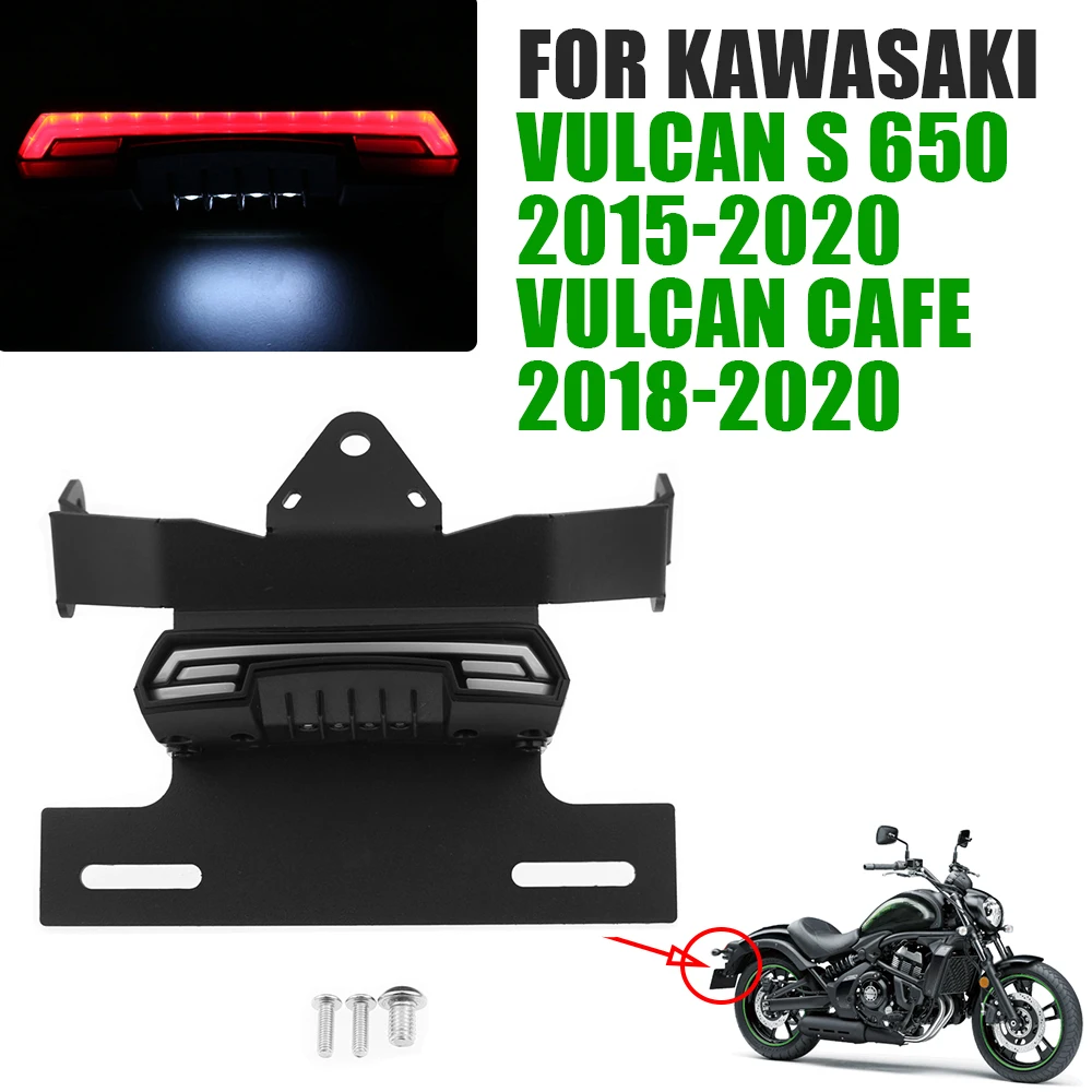 

For KAWASAKI VULCAN S 650 S650 VN650 Cafe Motorcycle Accessories Fender Eliminator License Plate Bracket Holder LED Tail Light