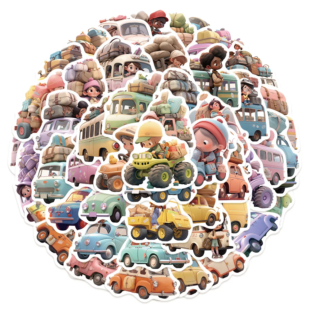

10/50 шт., разноцветные Мультяшные наклейки на автомобиль