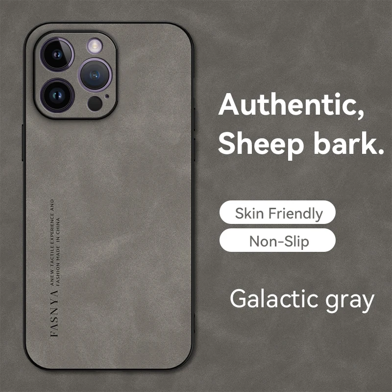 PU-Schaffell-Textur-Leder-Softcover für iPhone 17 Air 16E 16 15 14 13 12 11 Pro Max Mini Plus Matte stoßfeste Handyhülle