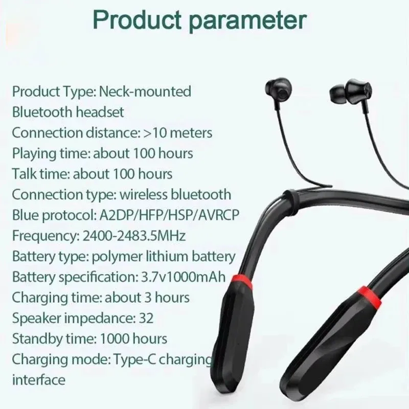 For XIAOMI i35 Neckband Bluetooth Headphones Wireless Earphones 9D Sound Sport Headset Waterproof TWS Earbuds With Mic for phone 4