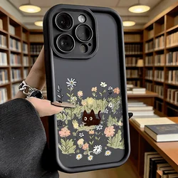 Charming Black Cat Floral Soft TPU Shockproof Case - Anti - Fall Protective Back Cover for Redmi 9C (Black DQMYTYBYD)
