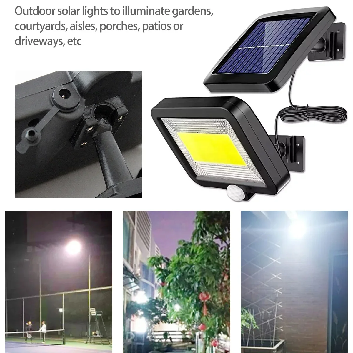 160 COB Solar LED Light Outdoor Spotlight Motion Sensor Solar Lamp With Panels Indoor Outdoor Lighting SolarS Street Lamp led lamp solar garden lights led street lamp