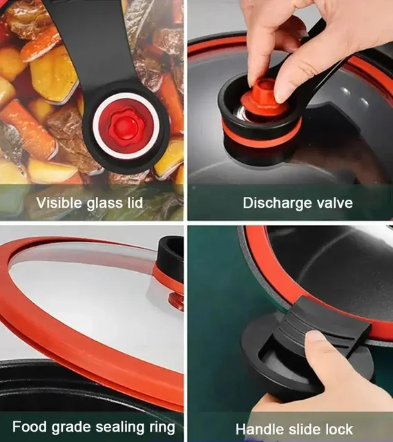 Micro Pressure Pot 3.5L Non stick Pressure Home Cooker Stew Pot Pot and Kitchen and Pot Soup for Cooking purpose Multi 5
