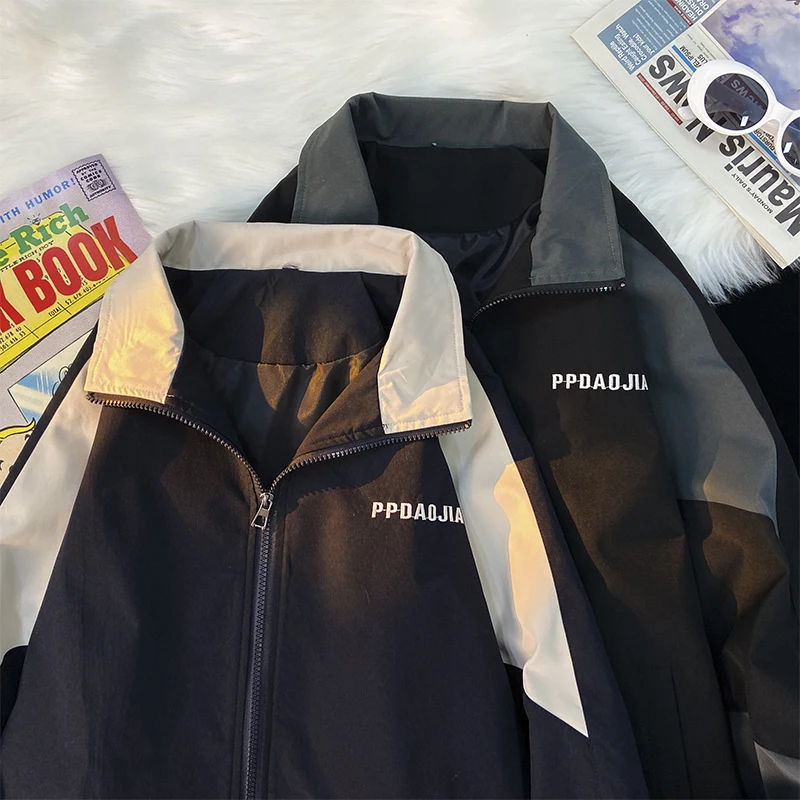 

Mens Jackets And Coats Stand Collar Streetwear Japanese Spring Clothing Male Outerwear