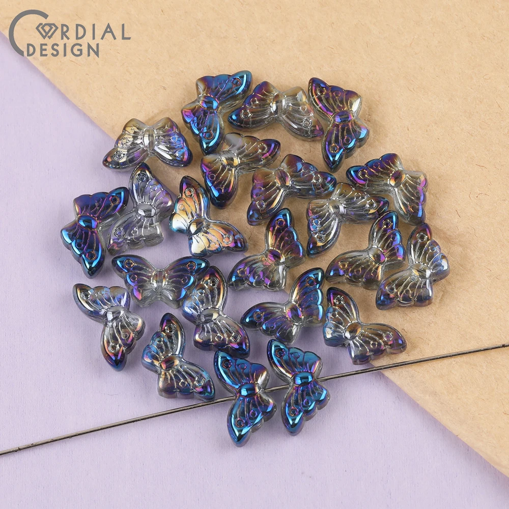 Cordial Design 8*15MM 500pcs Beads Making/Aurora Effect/DIY Glass Bead/Butterfly Shape/Jewelry Findings & Components/Hand Made - cordial