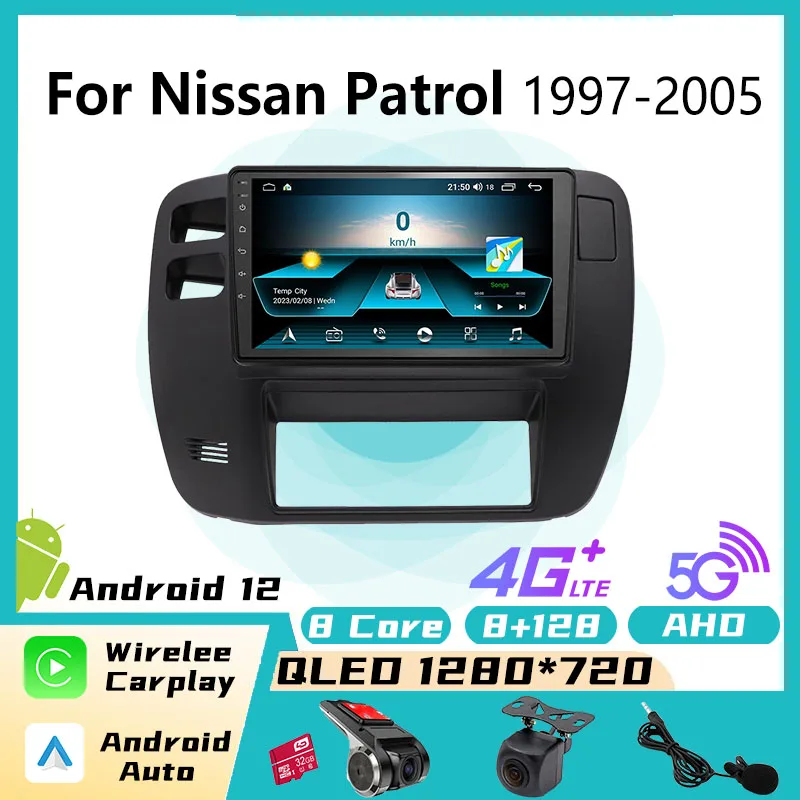 Hicar Android Autoradio Per Nissan Patrol 1997-2005 Carplay Stereo Gps Navigation Multimedia Player Autoradio Audio 4Glte