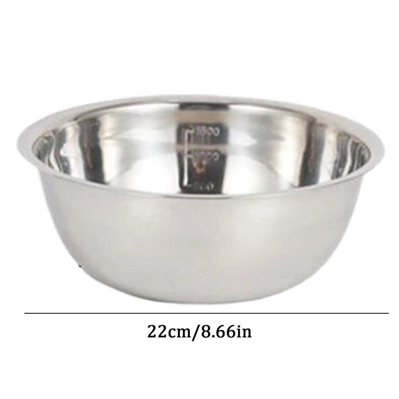 Stainless Steel Bowl Scaled Mixing Whisking Knead Dough Salad Cooking Baking Container Kitchen Supplies 16Cm/20Cm/22Cm