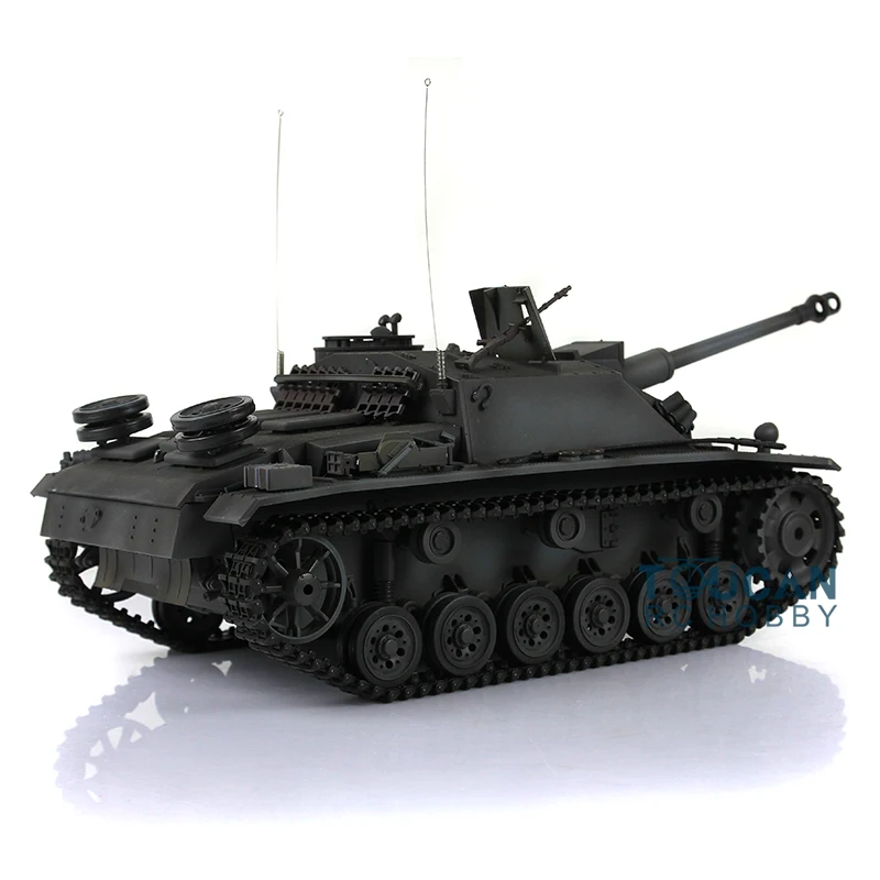 1/16 스케일 2.4G 헹롱 그레이 7.0 플라스틱 독일 스투그 3형 RTR 3868 RC 탱크 모델 TH17431-SMT4