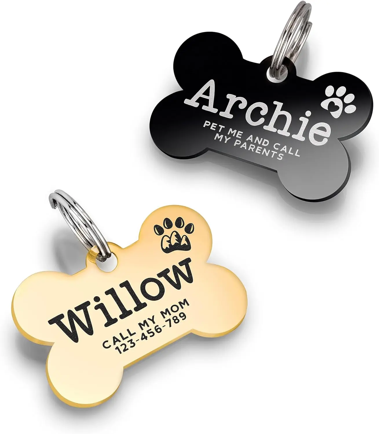 

Custom Name Anti-lost IDTag Engraved Record Tel Address Cat Puppy Personalized Paw Print Medal Pendant Dog Pet Collar Accessory