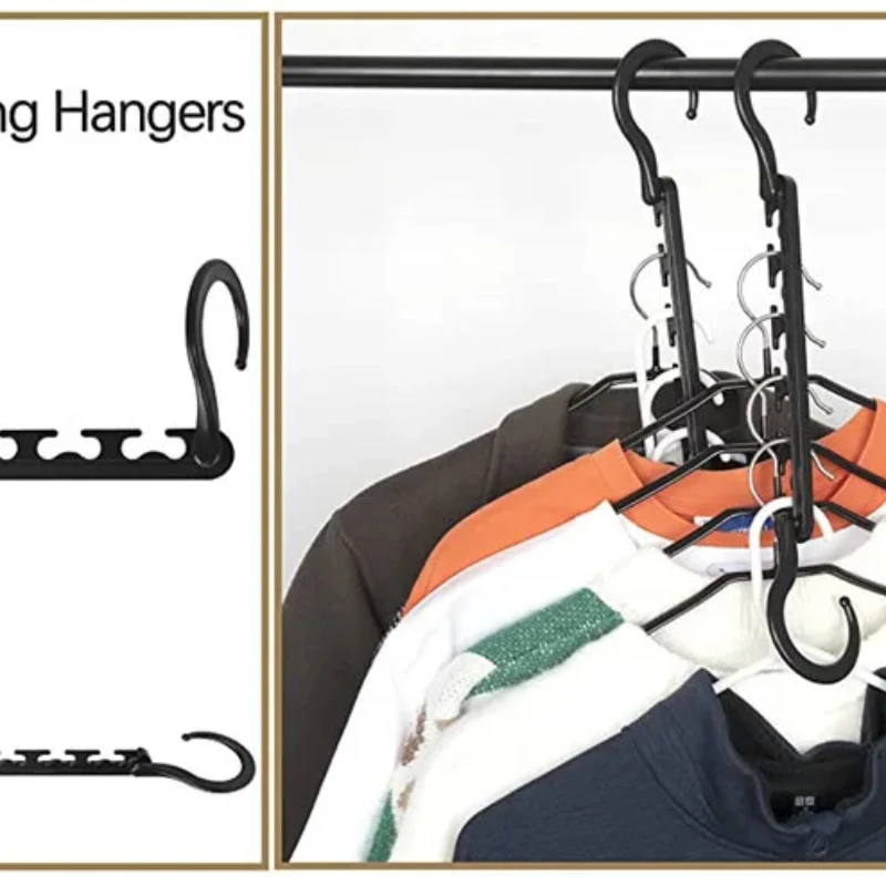 1pcs Foldable Magic Hanger Multi-function Five-hole Connection Hook ABS Plastic Rotary Storage Hanger Coat Hanger 2024 Hangers