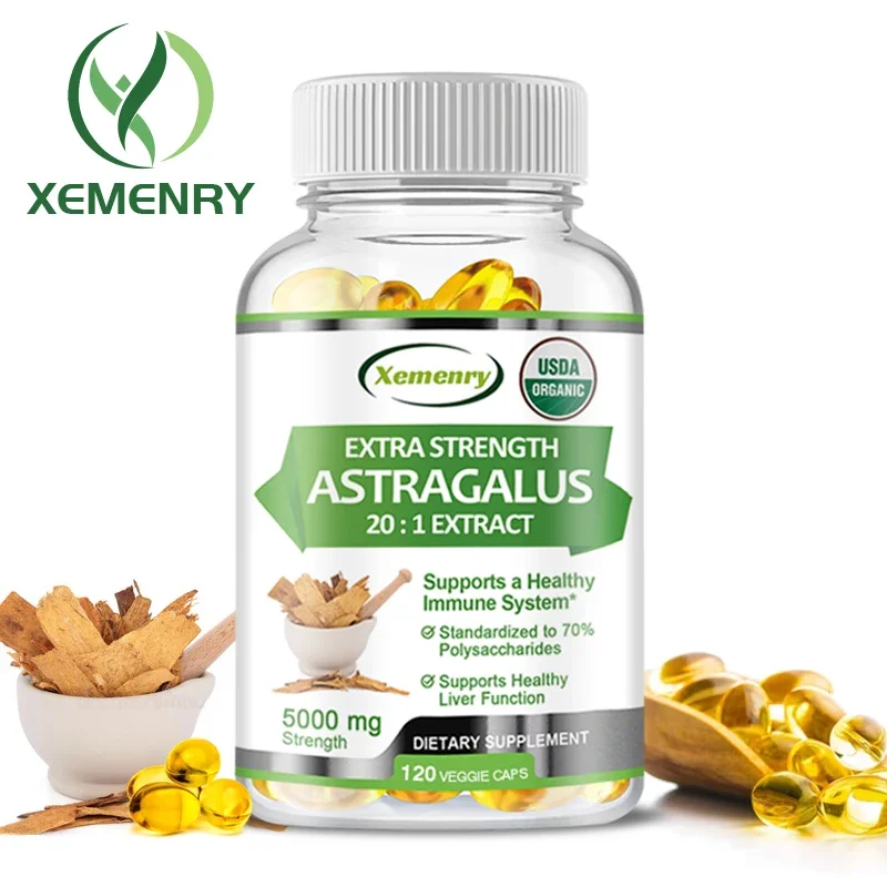 Natural Astragalus Root 5000mg Traditional Immune Support Non-GMO Project Verified Vegan 120 Capsules astragalus root capsules