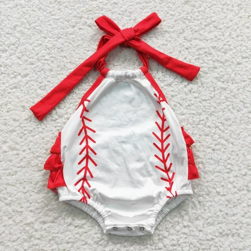 3.27y NEW stock baby summer girls romper wholesale boutique fishing float red bow blue vest rompers