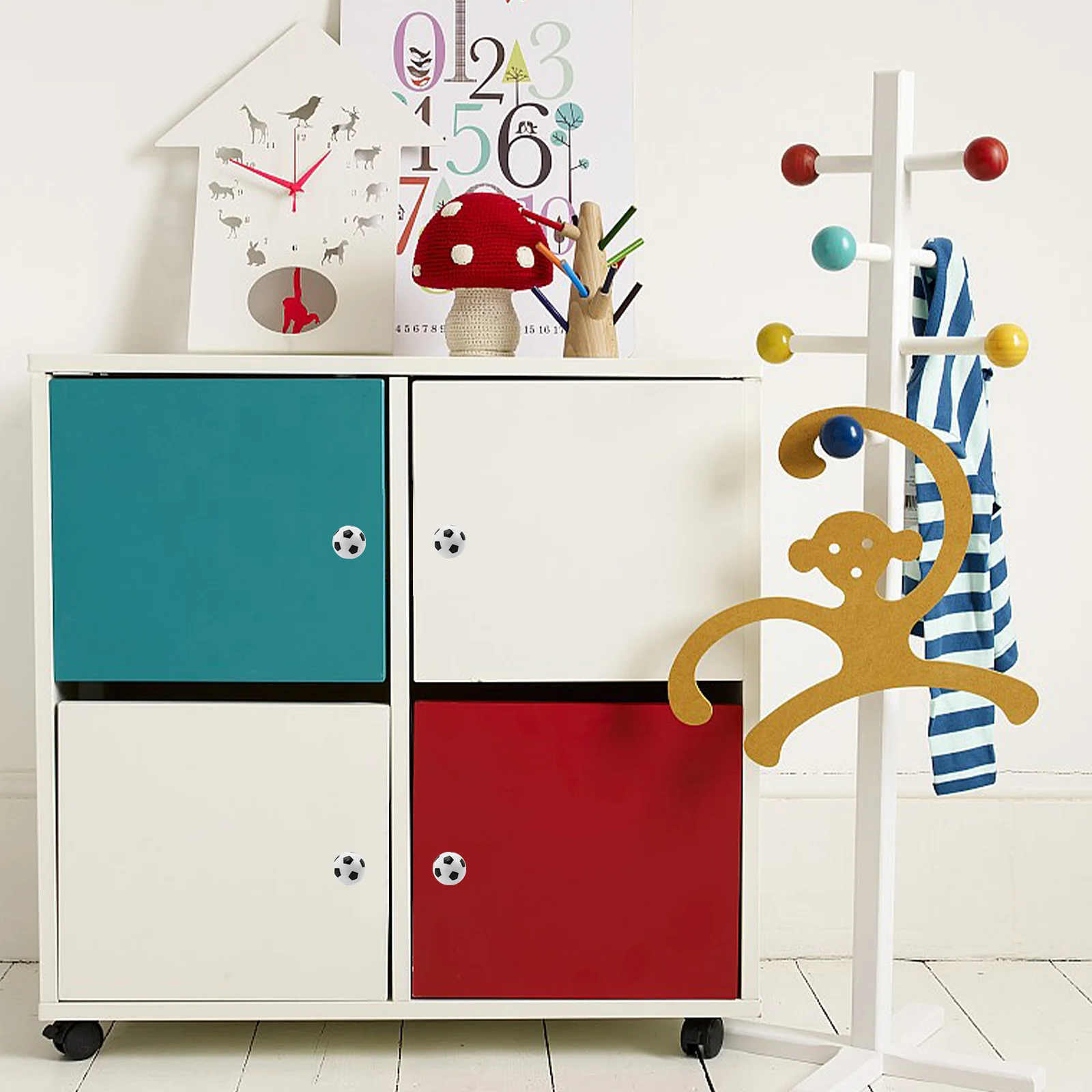 Drawer Knobs Handles for Cabinet Kitchen Buffet Wardrobe Kids Bar Soccer Cupboard Furniture Retro Closet Door Dresser