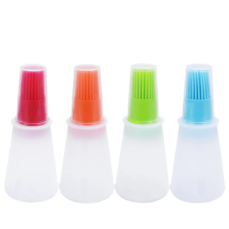 Silicone Oil Bottle With Brush Pen Cake Butter Bread Pastry Brush Baking BBQ Honey Oil Brushes Barbecue Tool Kitchen Gadgets