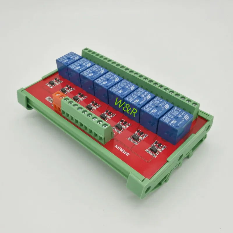 

8-way Intermediate Relay Module / PLC Expansion Board / Rail Installation / High or Low Trigger 5/12/24V/ Optional
