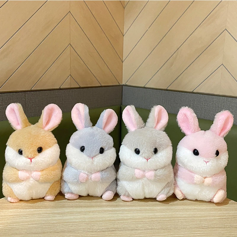 10CM 미니 푹신한 햄스터 키 체인 여자 여자 귀여운 pompom 토끼 열쇠 고리 가방에 자동차 악세사리 쥬얼리 웨딩 파티 어린이 장난감 선물