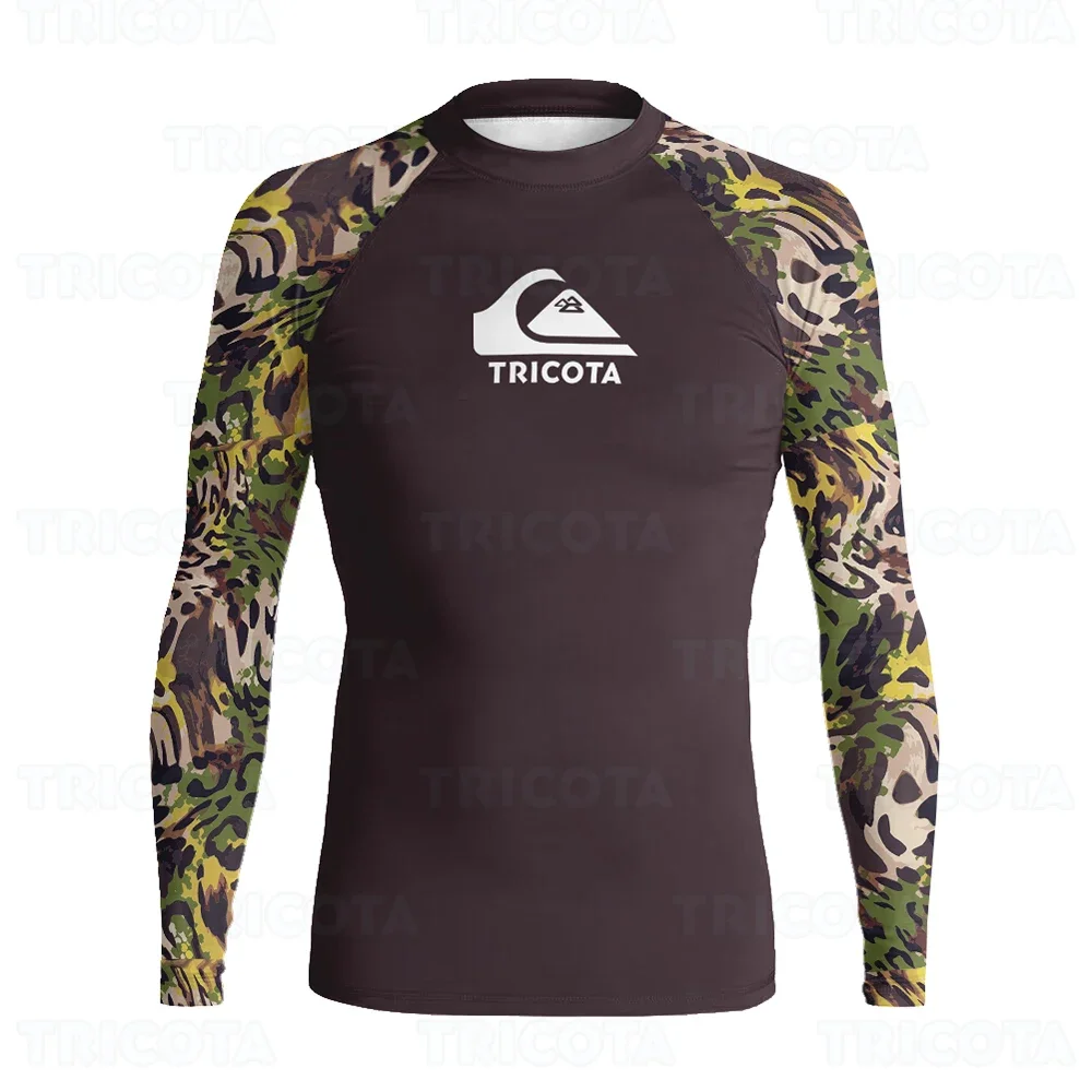 

Men Rash Guard Long Sleeve Swimsuit Sun Protection Surfing Shirts Diving Tops Water Sports Beach Swimwear Surf Clothes UPF 50+