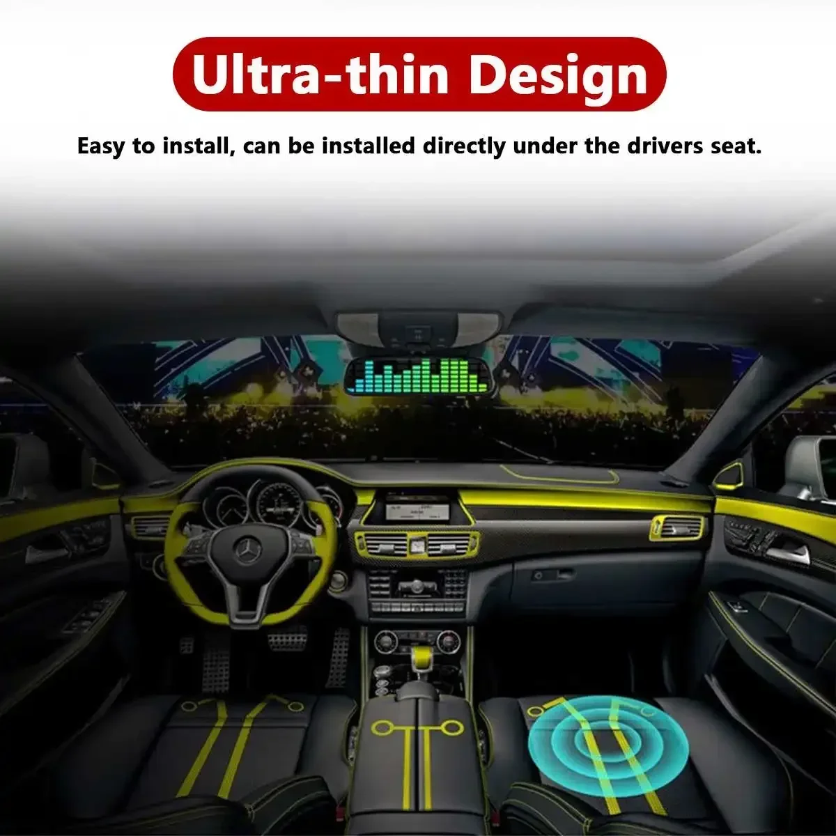 Car Amplifier Subwoofers Woofer 12V 10Inch 900W Car Subwoofer Audio Slim Under Seat Active Subwoofer Bass Amplifier Speaker