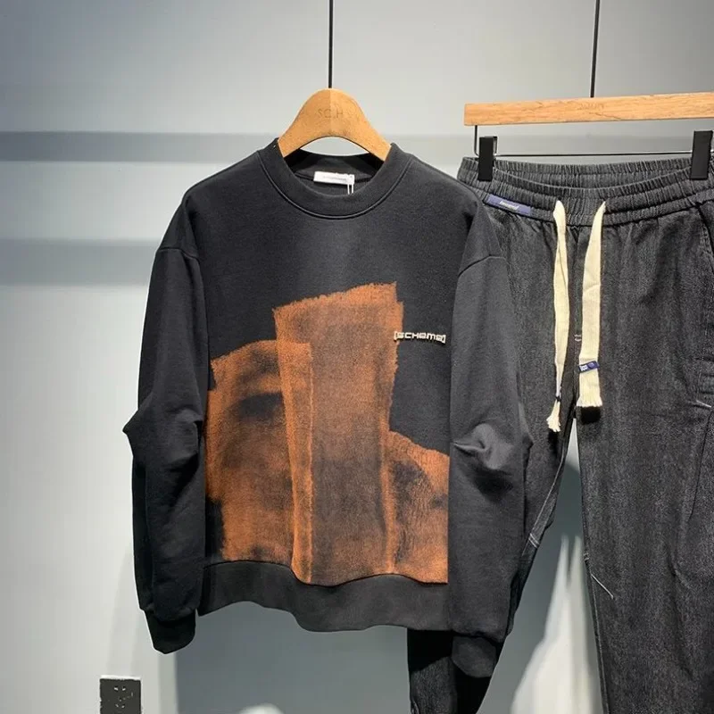 thumbnail image 1 of Sudadera con cuello redondo sin capucha para hombre, ropa para hombre, sudaderas gráficas para hombre, sudaderas con cuello redondo, venta al por mayor, precio bajo, estética cálida, 1 of 4