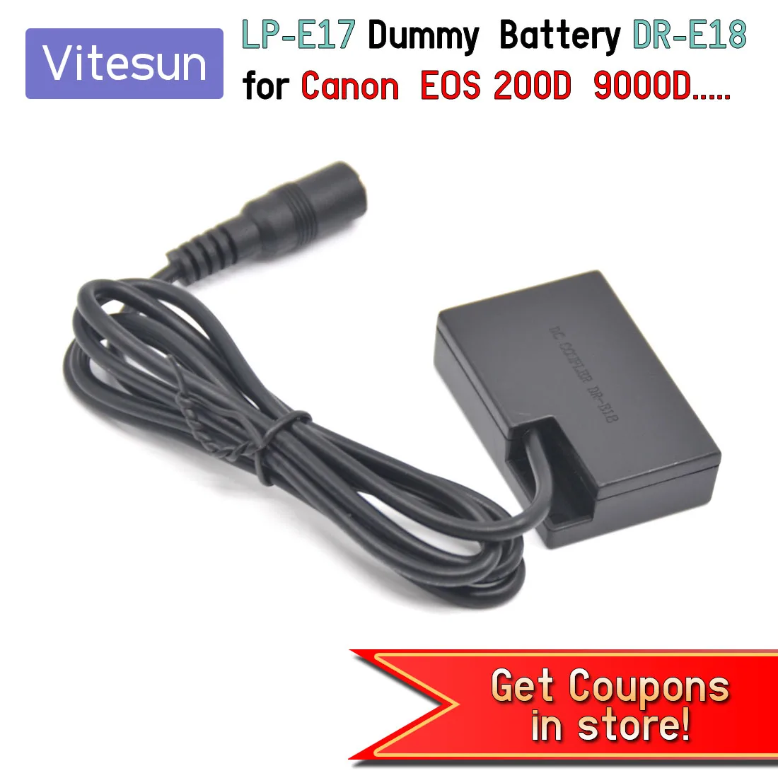Plaque Adaptatrice Batterie NP-F Avec DR-E18 Factice Pour Canon EOS – Alimentation Longue Durée