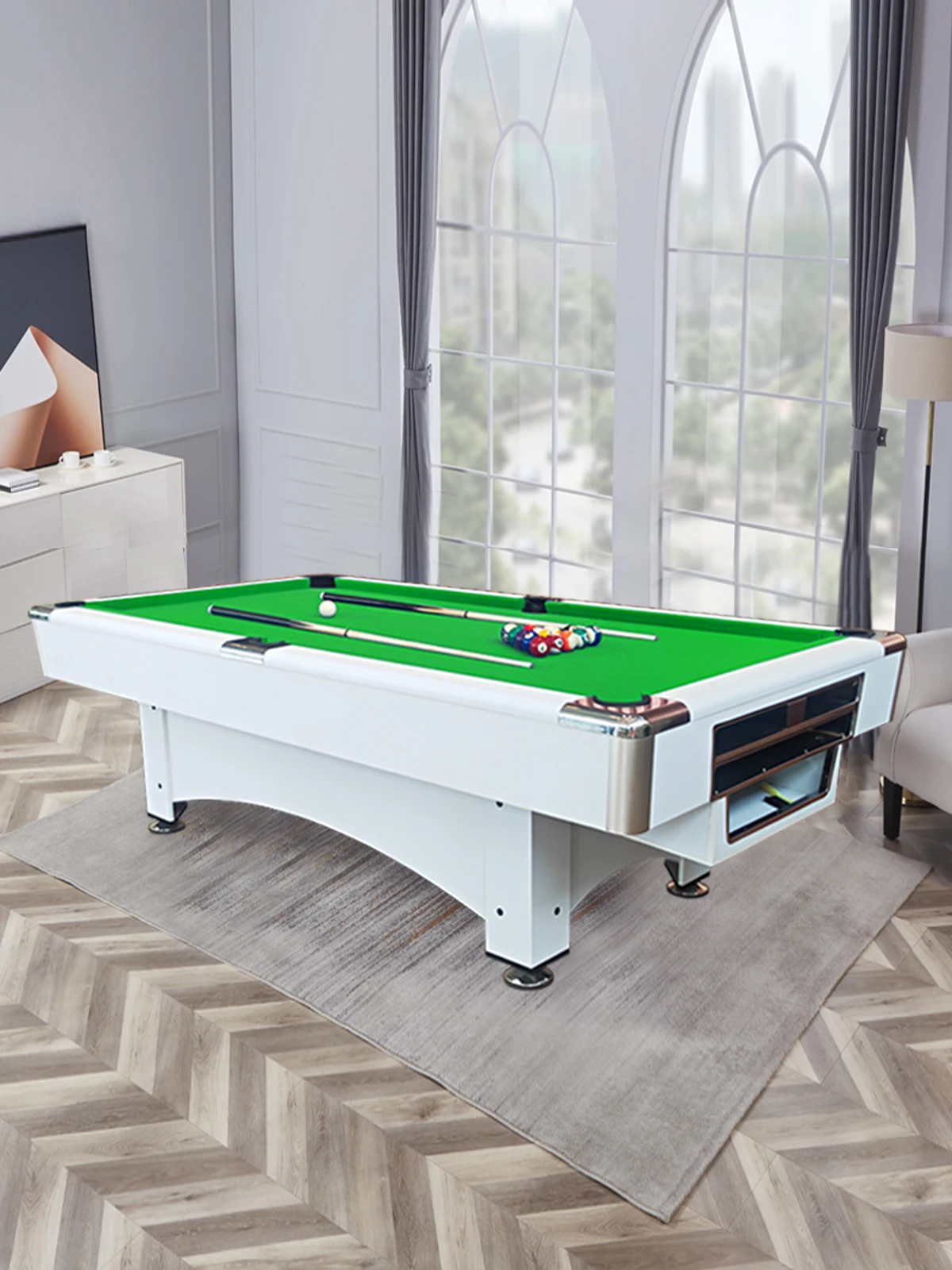 Multifunctional Game Table American Standard Pool Table Converts to Ping Pong & Dining
