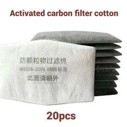 Enhanced Dust - Proof Respirator Mask with Carbon Filter and Cotton Lining for Industrial and Construction Safety (20Pcs Carbon Filter)