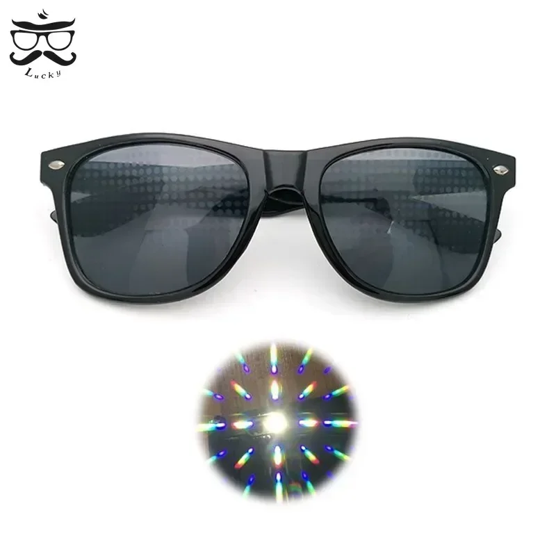 Fun Sunglasses Fireworks Glasses Diffraction Heart Special Effects Optical Mirror Dance Party Light Show Sunglasses 5
