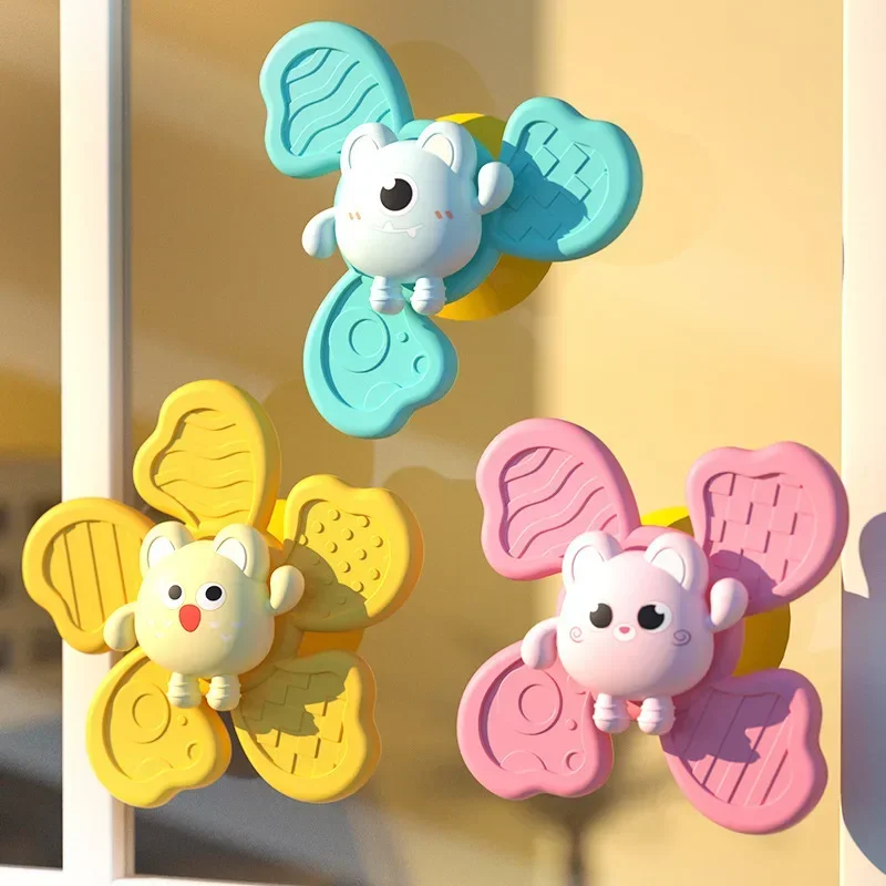Fun Baby Bath Toys: Colorful Suction Cup Spinner Rattles