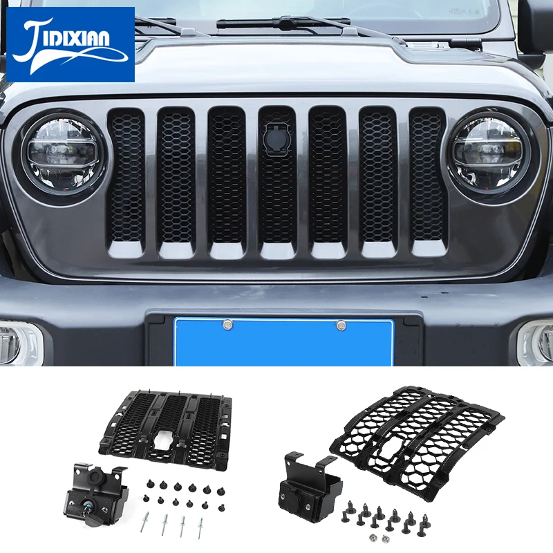 Jidixian Car Grilles Locks Cover For Jeep Wrangler Jl 2018 Car Hood Latch Catch Lock Kit For