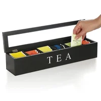 Wooden Tea Bag Storage Box Solid Wood Flip Style Tea Room Coffee Capsule Storage Box Watch Jewelry Compartment Wooden Box 1