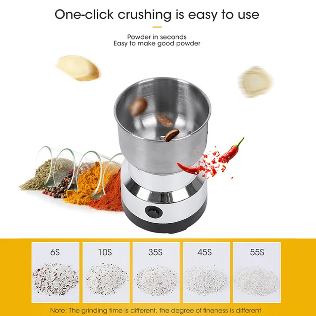 Mini smerigliatrice elettrica per uso domestico 300ml ultrafine polverizzatore per alimenti per bambini macinacaffè spezie macinapepe mulino per cereali 2/4 lame 4