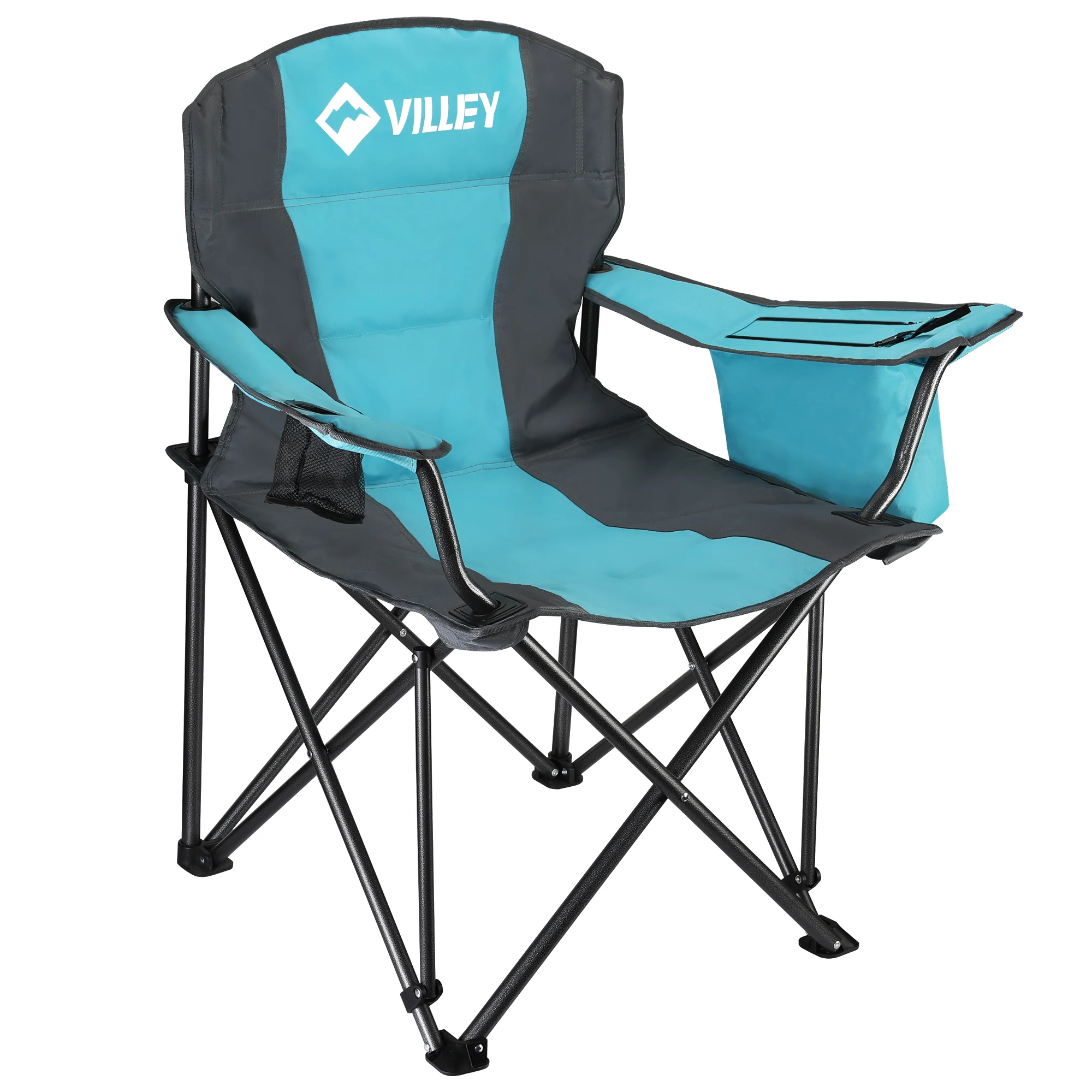 Portable Padded Folding Chair With Ice Bag Outdoor Foldable Fishing