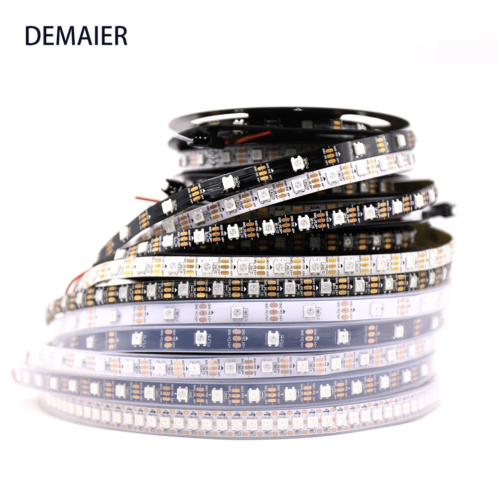 

1m/2m/4m/5m DC5V WS2812B WS2812 Led Streifen,30/60/144 pixel/leds/m schwarz/Weiß PCB Wasserdicht IP30/65/67 IC WS2812 Adressierb