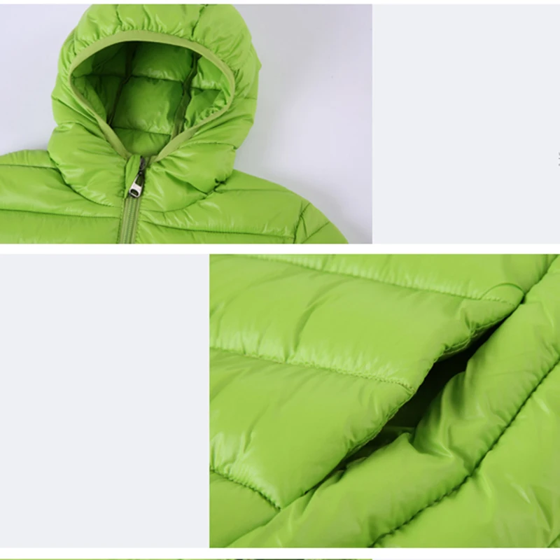 Children's Down Jackets Spring Autumn Solid Coat Cotton-padded Boys Girls Warm Winter Jacket Children Outerwear Kids Hooded Coat