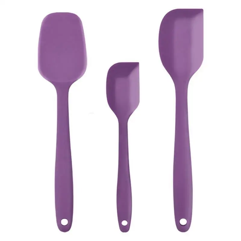 3Pcs Silicone Spatulas Set Heat-Resistant Non Stick Cream Cake Scrapers Kitchen Baking Tableware for making the cookies cake |