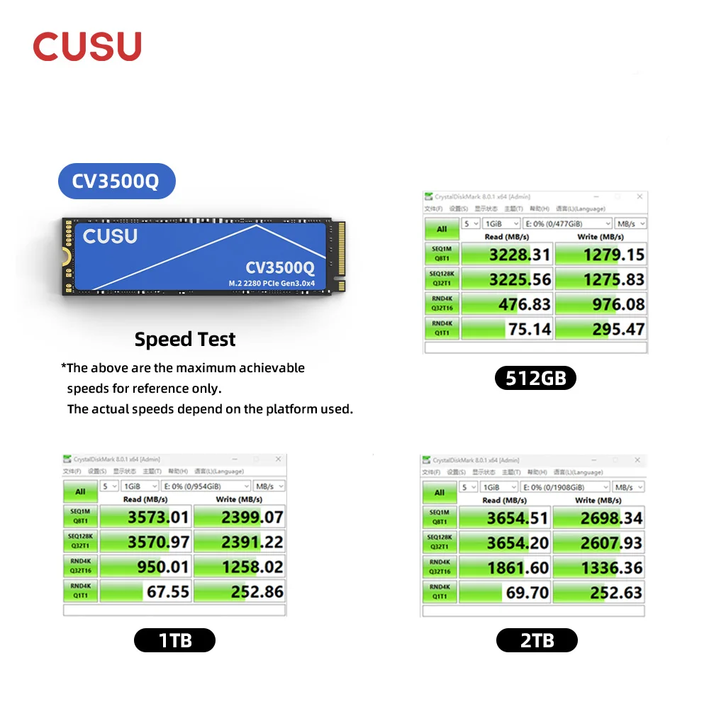 CUSU SSD M2 NVMe 512gb 1tb 2tb Internal Solid State Drive