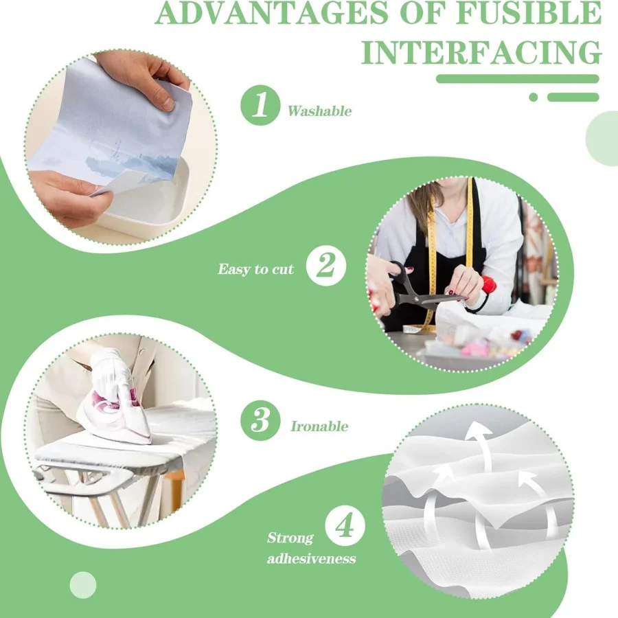 Interfacing Fabric for Sewing 11.6" x 30yd Non-Woven Fusible Interfacing Single-Sided Fusible for Sewing DIY Craft