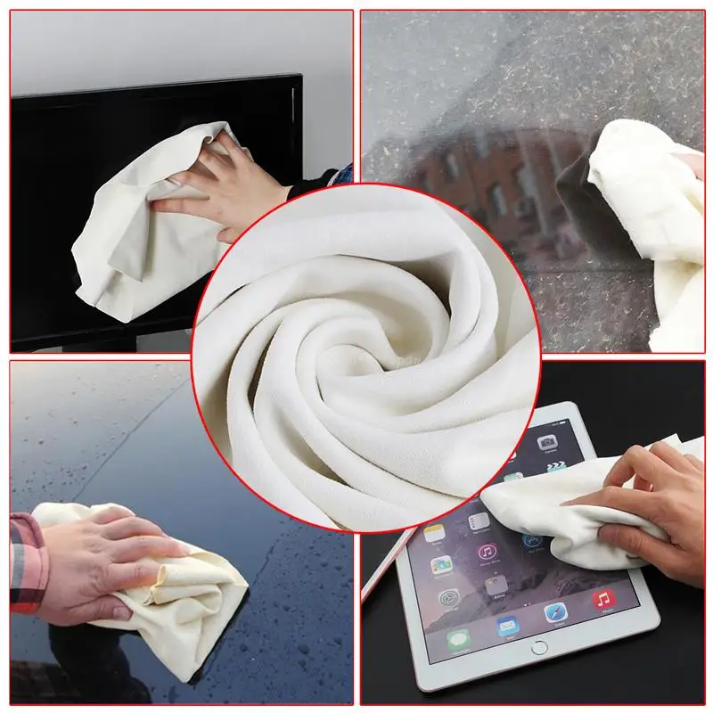 

Natural Suede Leather Car Cleaning Towels Drying Washing Cloth New 60x80cm