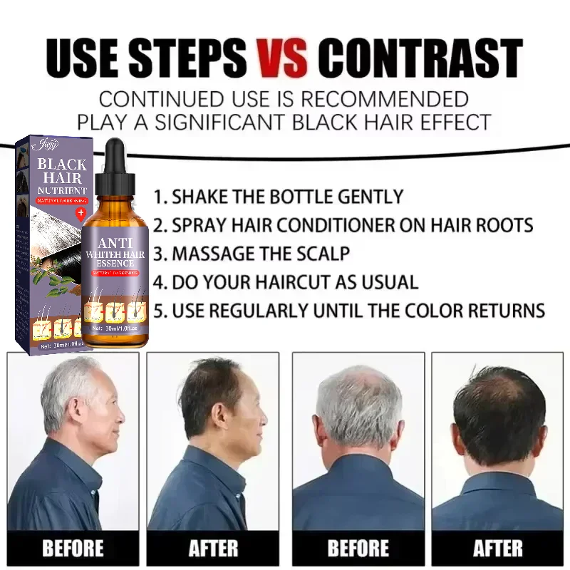 Siero Naturale Anti-Grigio per Capelli | Remedio Nutriente per la Cura dei Capelli - Ripara i Capelli Bianchi e Oscuranti - immagine 6