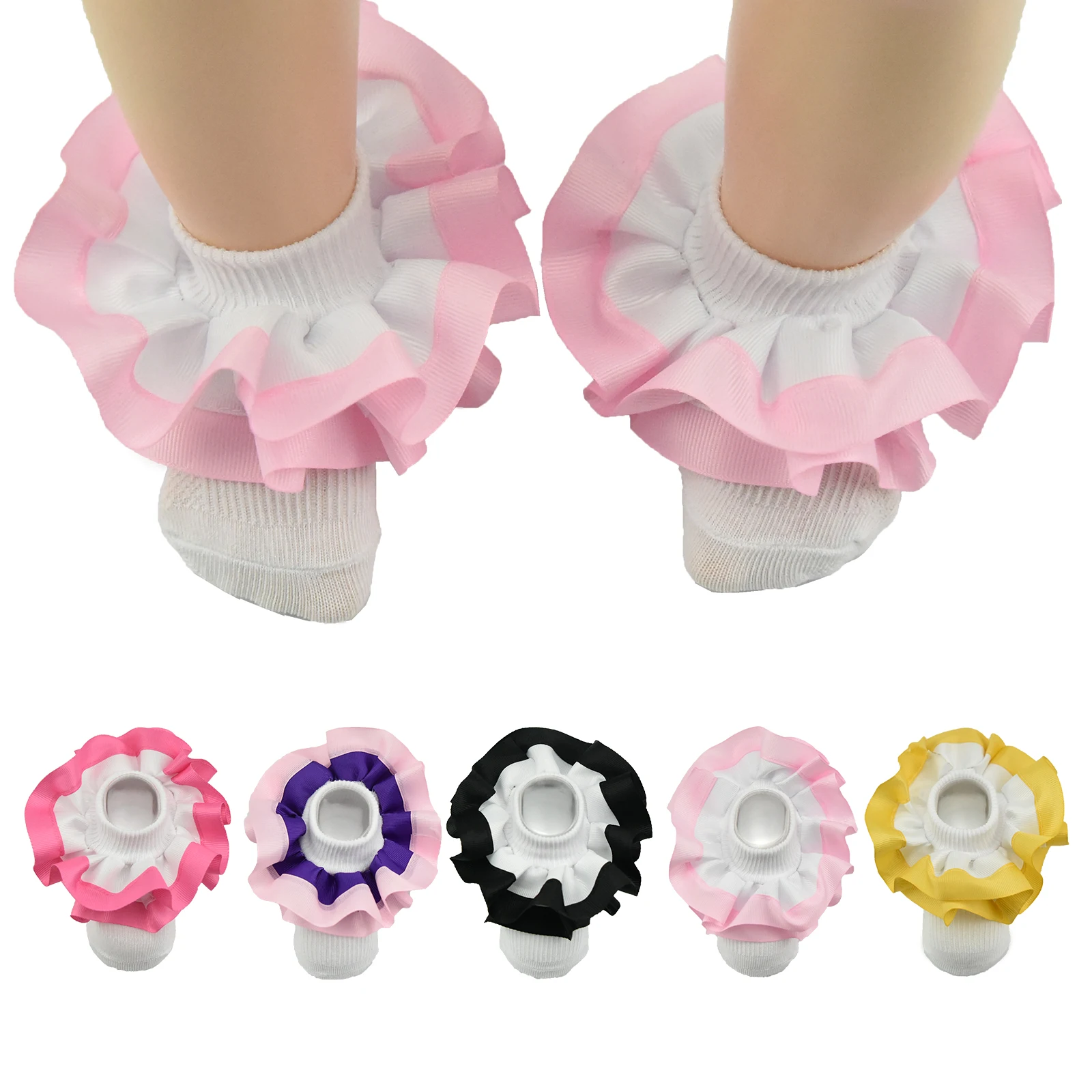 Flounces children's cotton socks Girls frilly socks Big petals 2 color princess dance cotton Ballet Latin Kids Socks