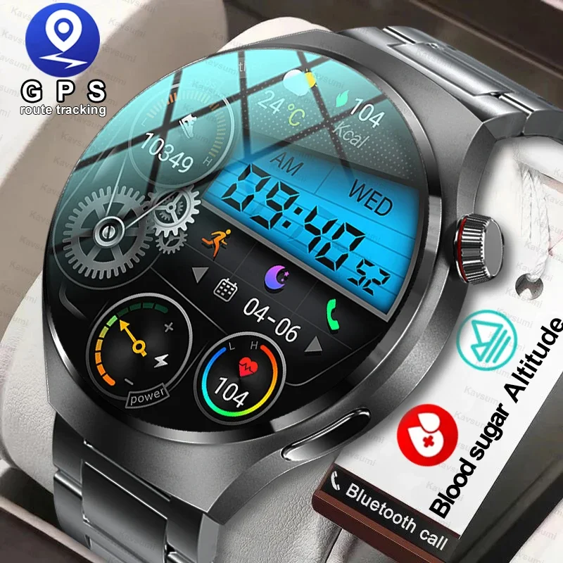 

For Huawei Xiaomi NFC Smart Watch Men GPS Tracker AMOLED 454*454 HD Screen Heart Rate Altimeter Bluetooth Call Smartwatches 2023