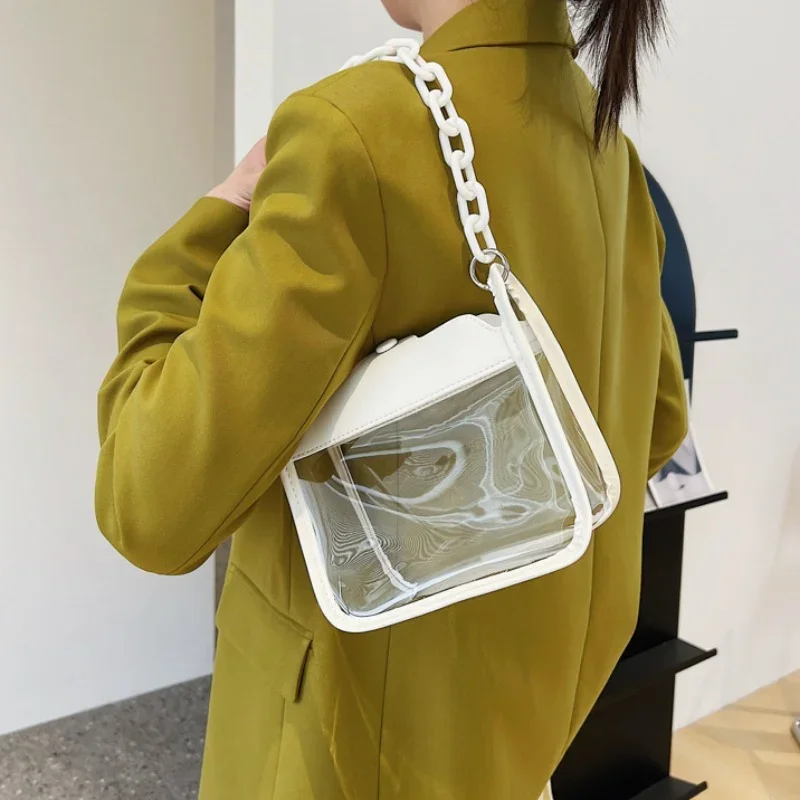 Clear Crossbody Bag for Women PVC Transparent Single Shoulder