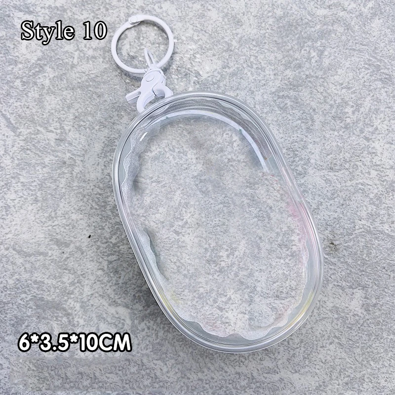 Transparent Jewelry Organizer and Storage Case with Keychain & Dustproof Cover - Cute Doll Design