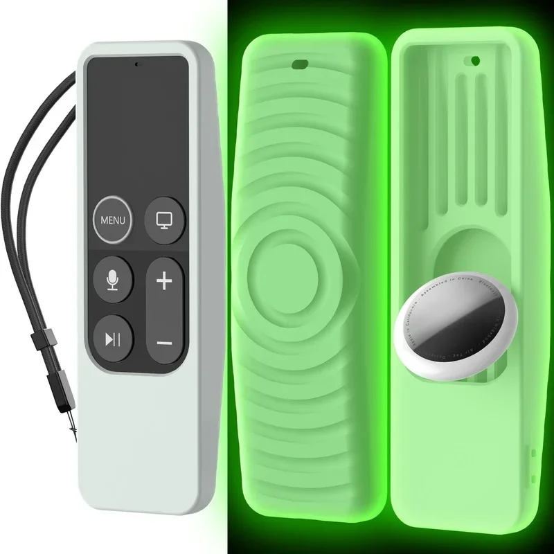 Silicone Remote Case for Airtag+Apple TV HD Remote Control Silicone Protective Cover for Apple TV 4K 4th/5th Gen