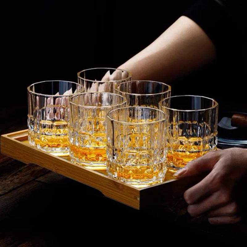 Wine Glasses Set Elegant Ins Glass Cups Tumbler Drinkware Bar Accessories Transparent Cups Water Glass Coffee Mug Tableware 6pcs