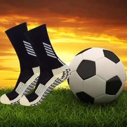 New Anti Slip Football Socks Mid Calf Non Slip Soccer Breathable Outdoor Sports Cycling Socks Mens for Adults / Kids