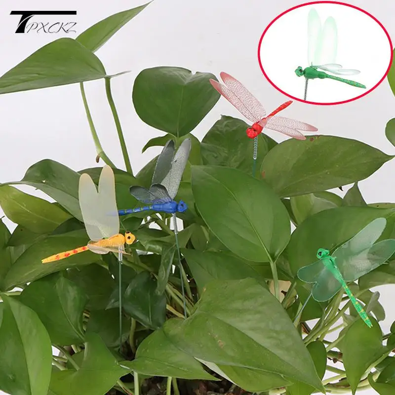 

24Pcs/Set Dragonflies Insert Rod Gardening Decoration Simulation Dragonfly Home Decoration Background Gardening Decoration