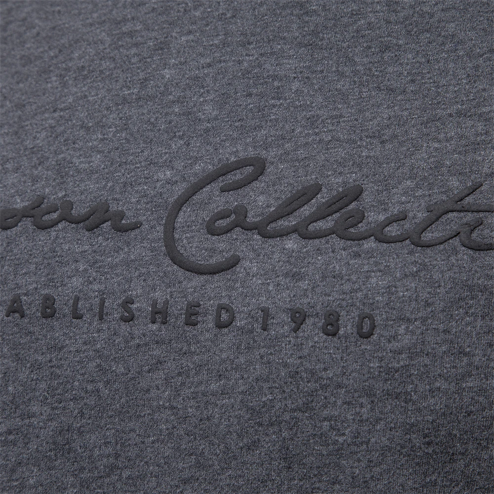 Cotton T Shirts Men Long Sleeve Solid Color Letter Print Casual Spring Tops