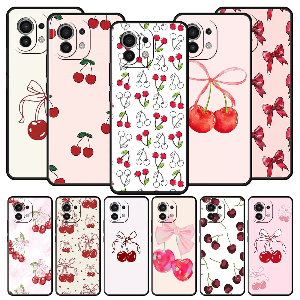 Cute Cherry Bow Soft TPU Phone Case