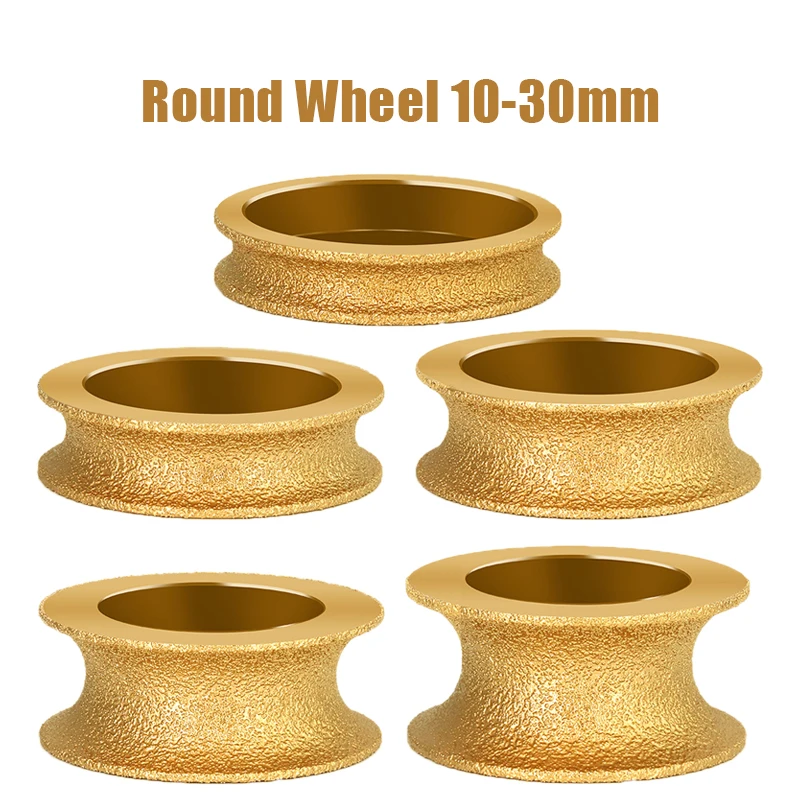 20mm Bore Dia 3inch 75mm Round Dry Vacuum Brazed Diamond Grinding Wheel Demi-bullnose Edge Marble Edging Profile Grinding Disc